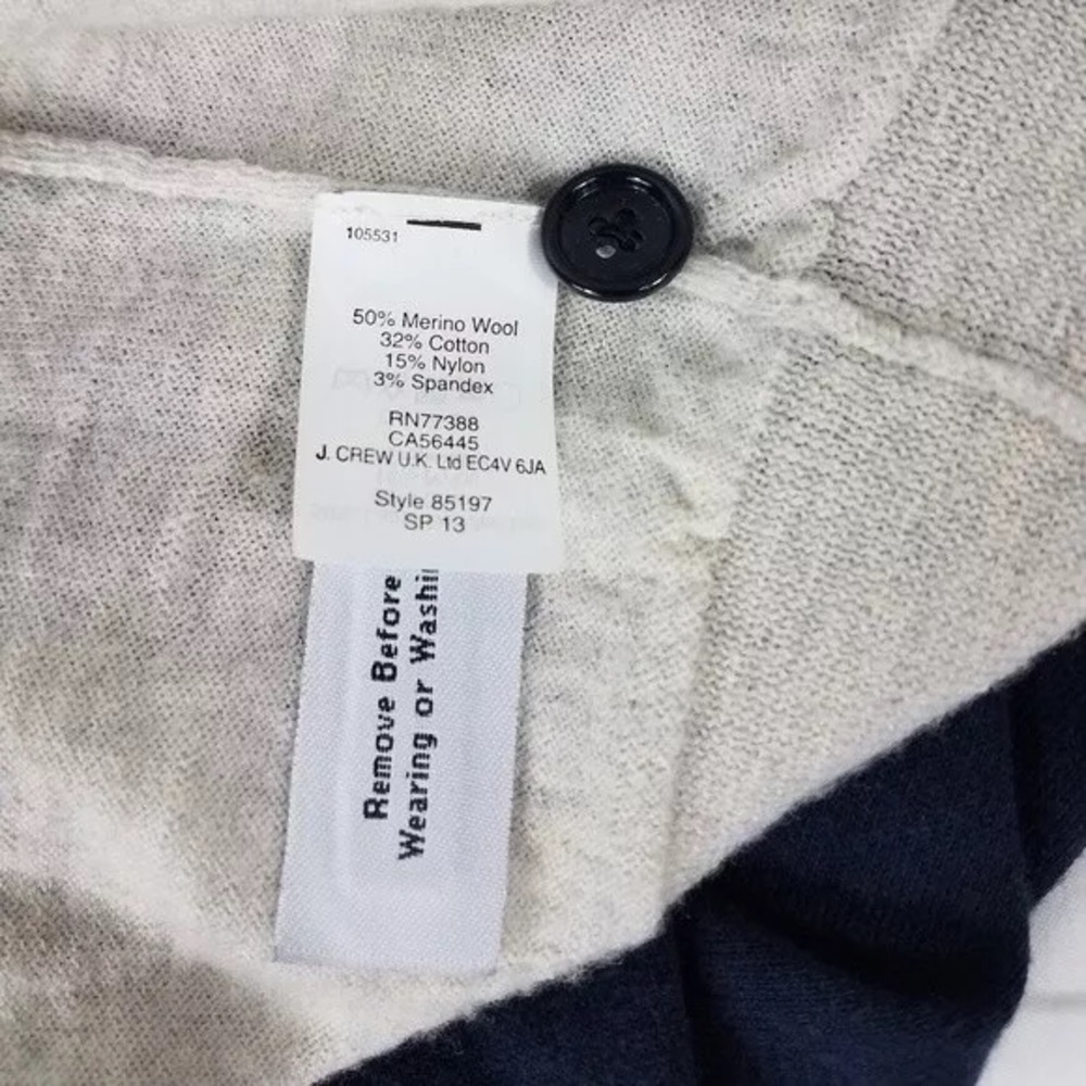 J. Crew Women’s Merino wool Blend Color Block Cardigan Size Small - Picture 6 of 6